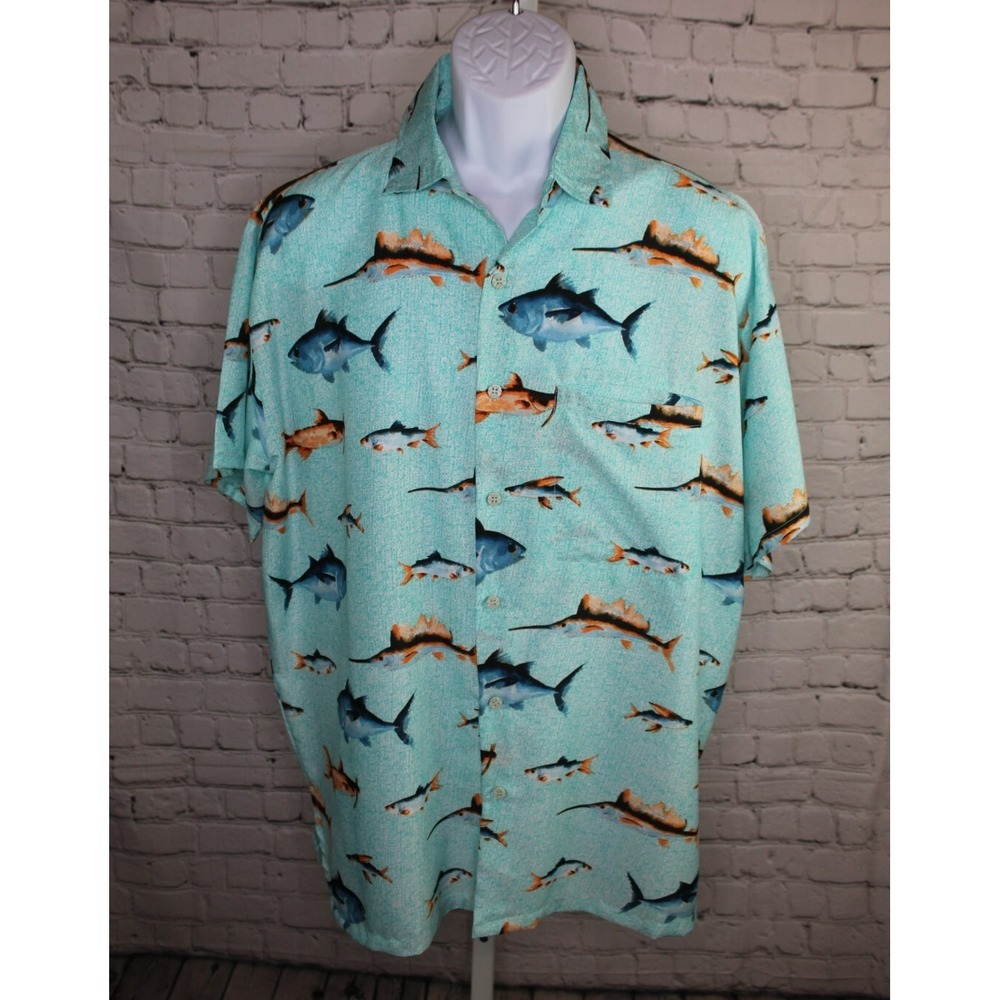 Rima Hawaiian Shirt Men's Large Short Sleeve Fish Aloha Hawaii Summer Underwater